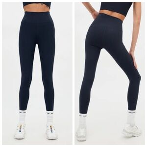 Girlfriend Collective High Waist Cropped Leggings Navy Blue Women’s Size Medium